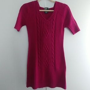 Magenta Hoodie Sweater Dress